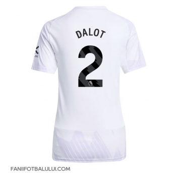 Manchester United Diogo Dalot #2 Tricou Fotbal Replică 2025-26 Femei Deplasare